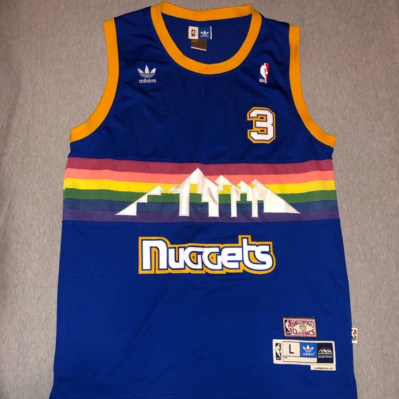 denver nuggets blue rainbow jersey